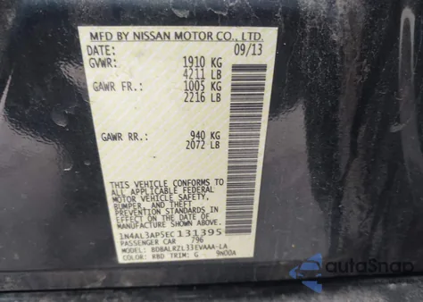 2014 Nissan Altima 2.5 S from USA, damaged, VIN 1N4AL3AP5EC131395